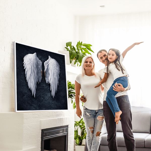 Diamond Painting Bild Die weißen Engelsflügel