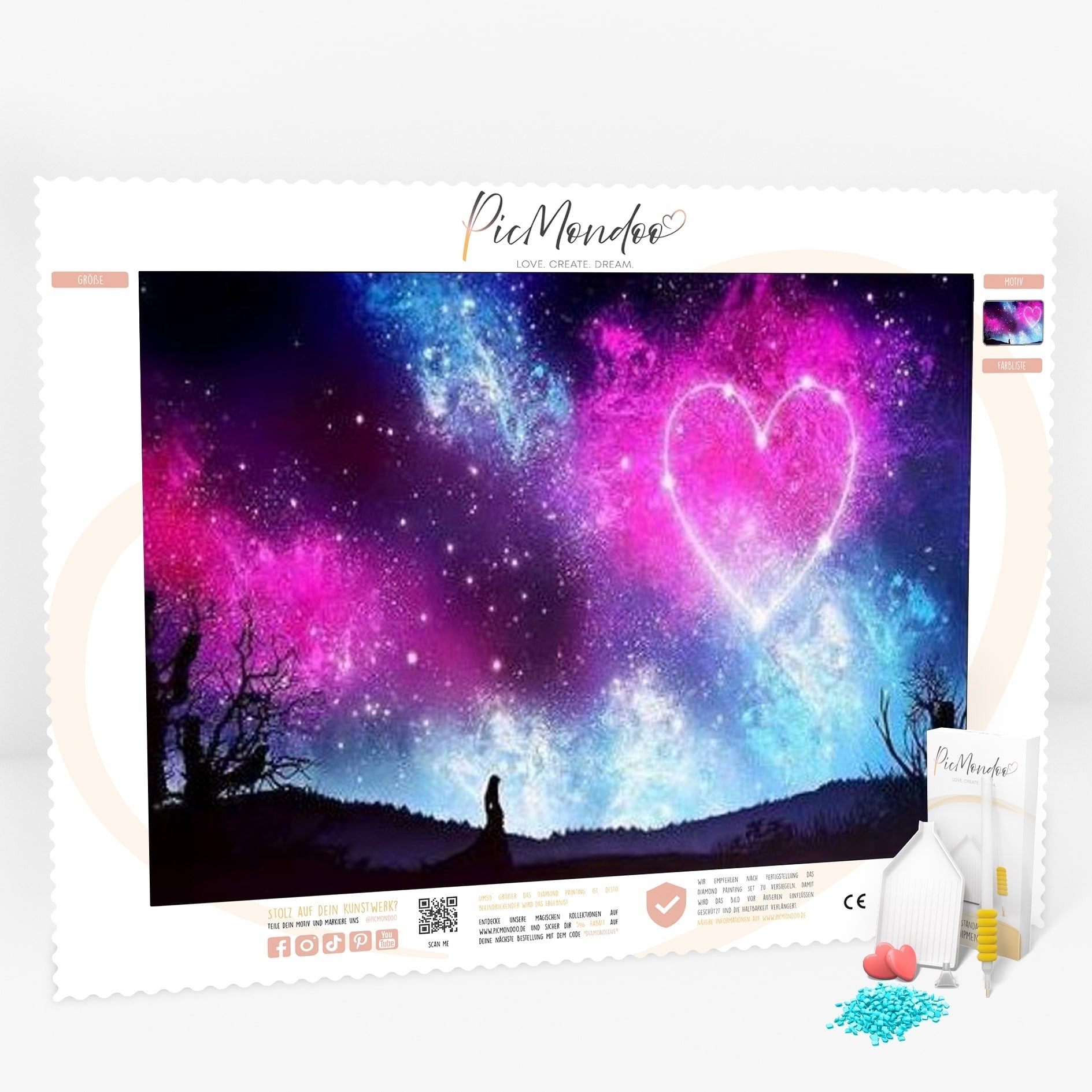 Diamond Painting Leuchtbild Special Leinwand Herz der Hoffnung