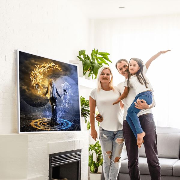 Diamond Painting Bild Lady "Feuer & Wasser"
