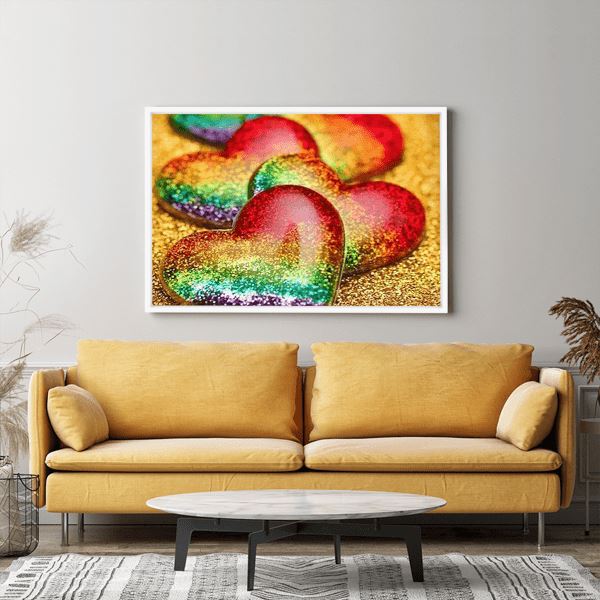 Diamond Painting Strass Special Wandgestaltung XL Glitzer Herzen