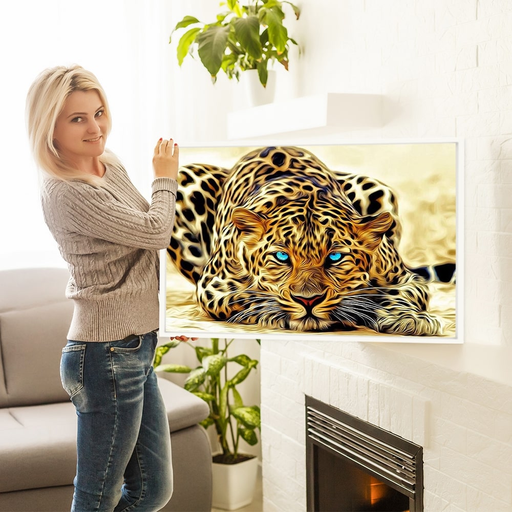 Diamond Painting Bild Leopard Blue Eyes