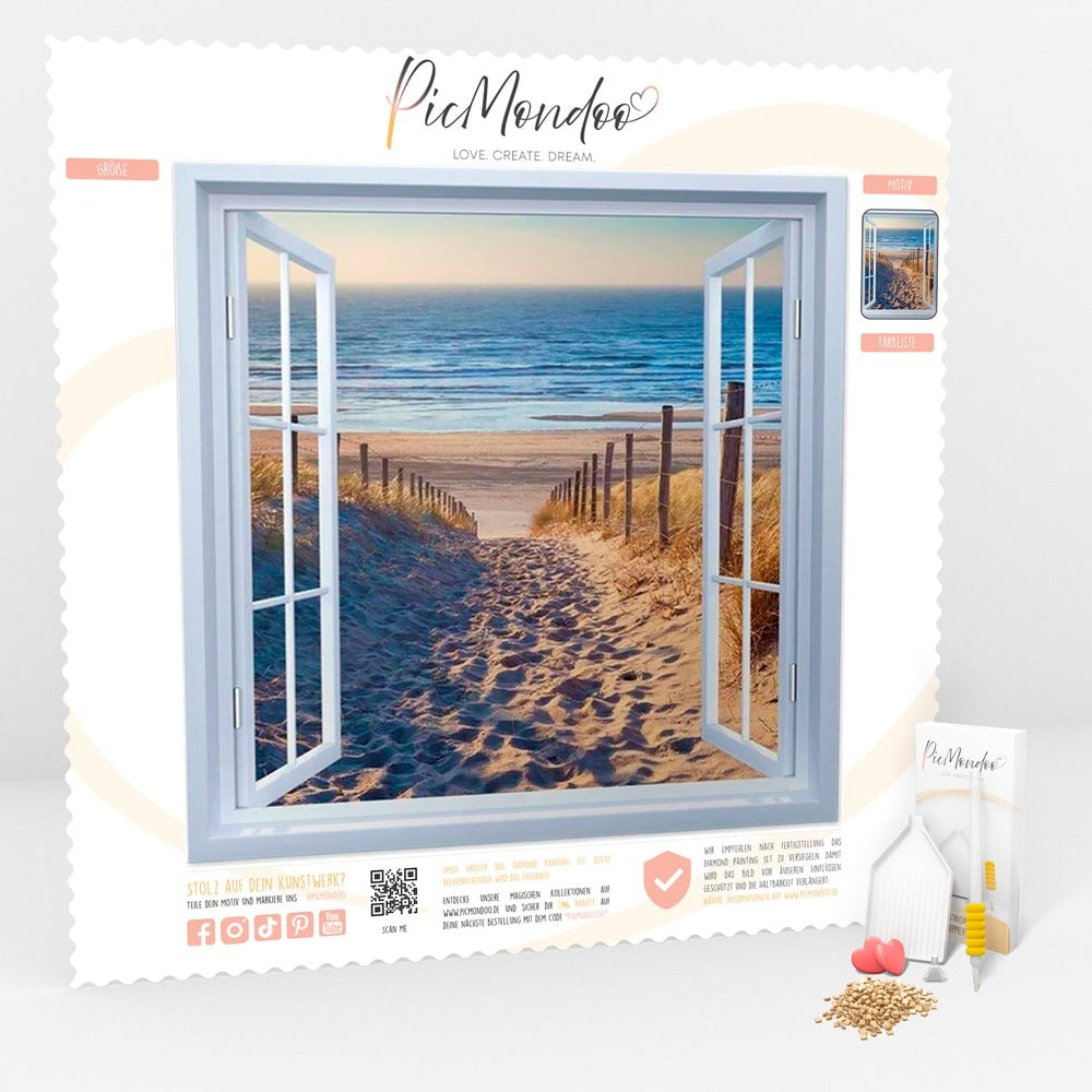 Diamond Painting Leinwand Entspannung am Strand