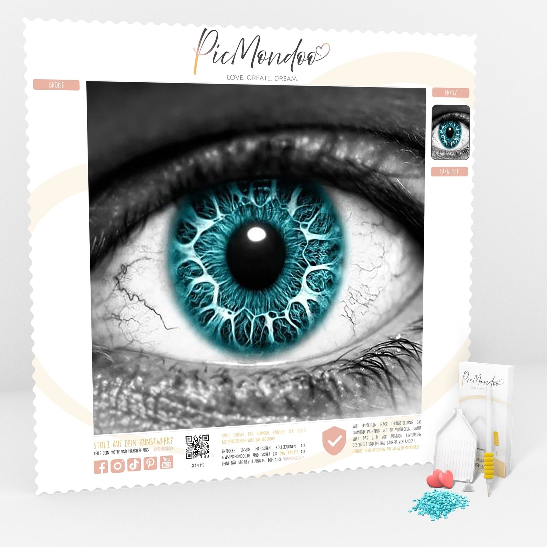 Diamond Painting Leinwand Blue Eye