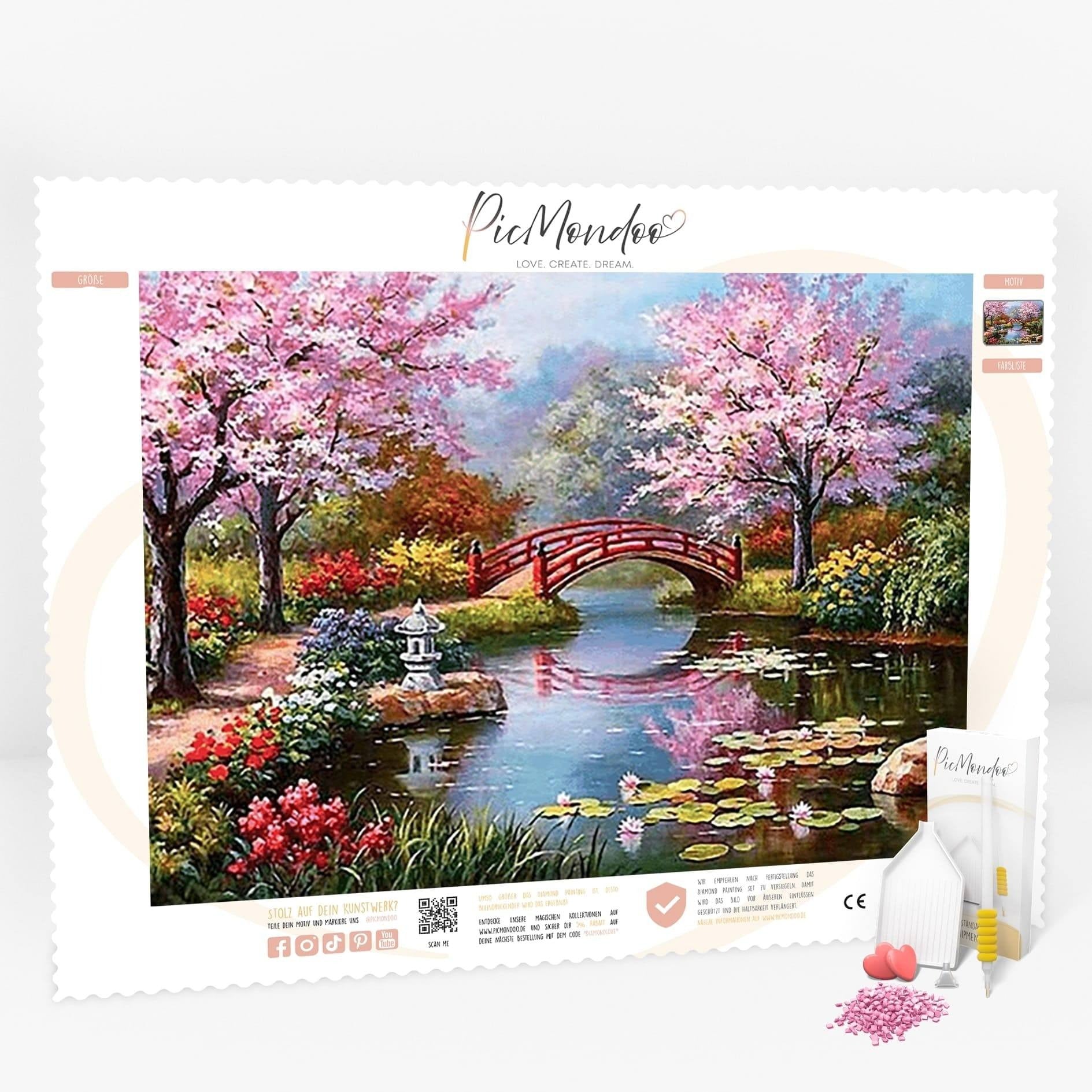 Diamond Painting Leinwand Der chinesische Garten