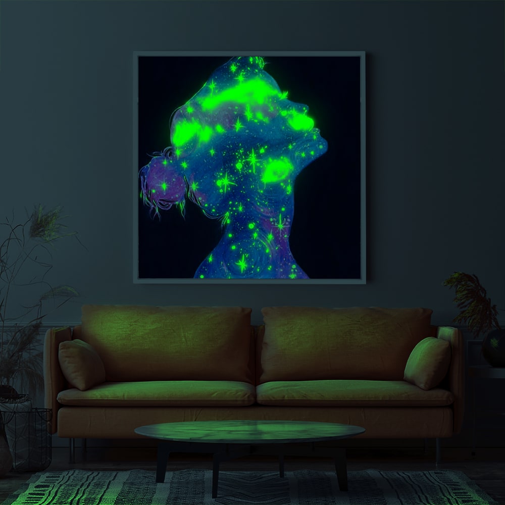 Diamond Painting Leuchtbild Special Wandgestaltung Glanz der Frau