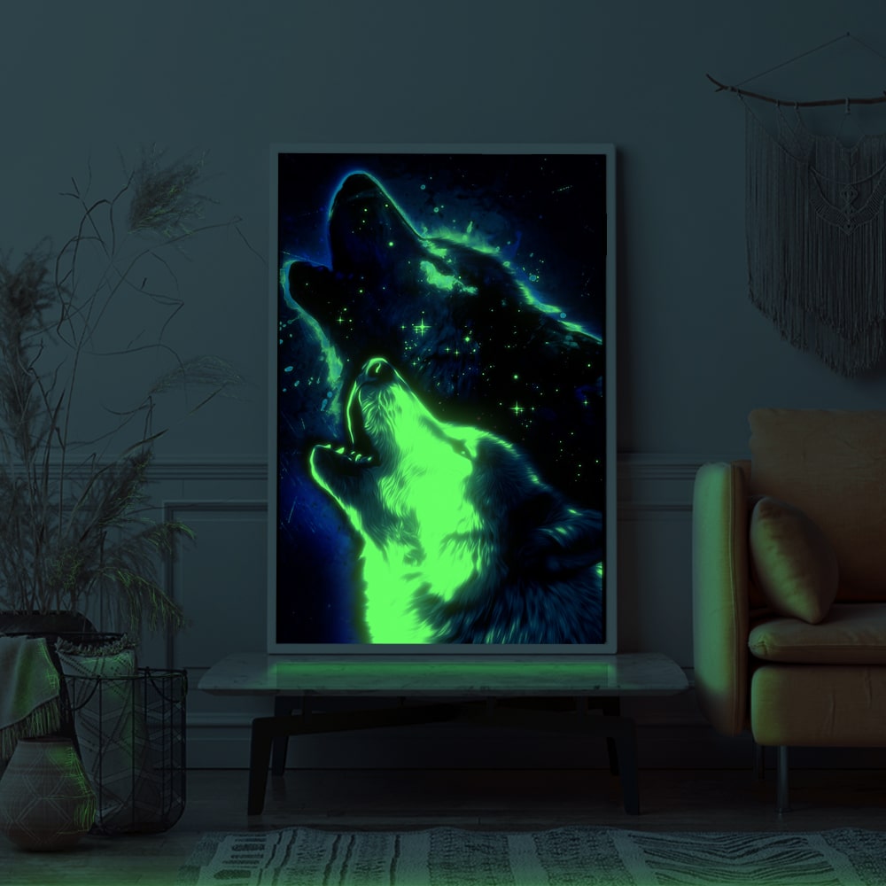 Diamond Painting Leuchtbild Special Wandgestaltung Schattenwolf