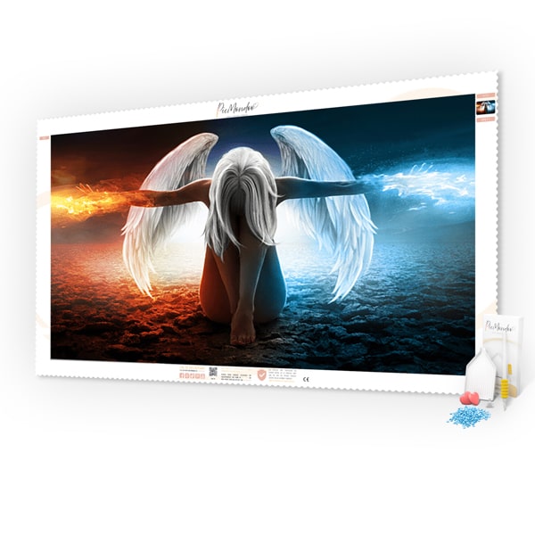Diamond Painting Leinwand Engel der Elemente XXL