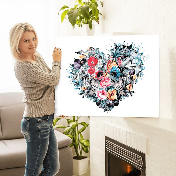 Malen nach Zahlen Foto Totenköpfe "Love Forever"