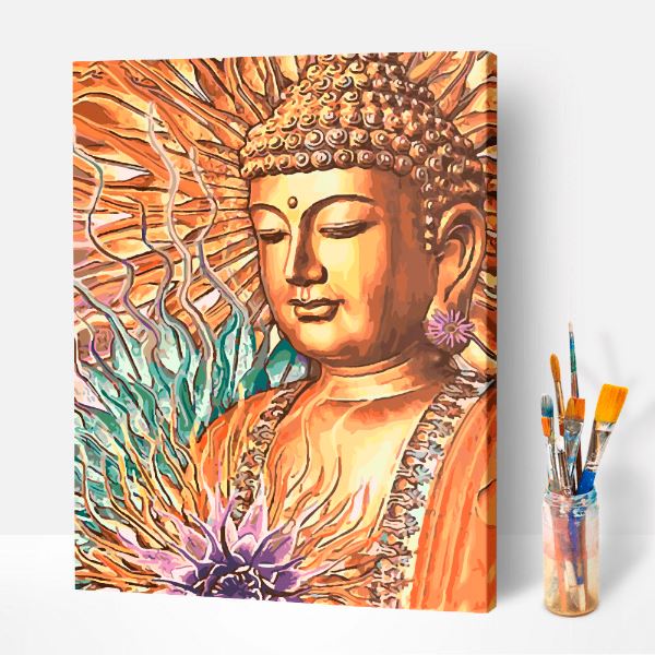 Malen nach Zahlen fertiges Motiv Buddha