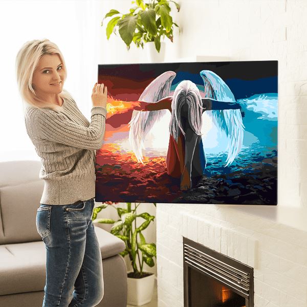 Malen nach Zahlen Leinwand Engel der Elemente