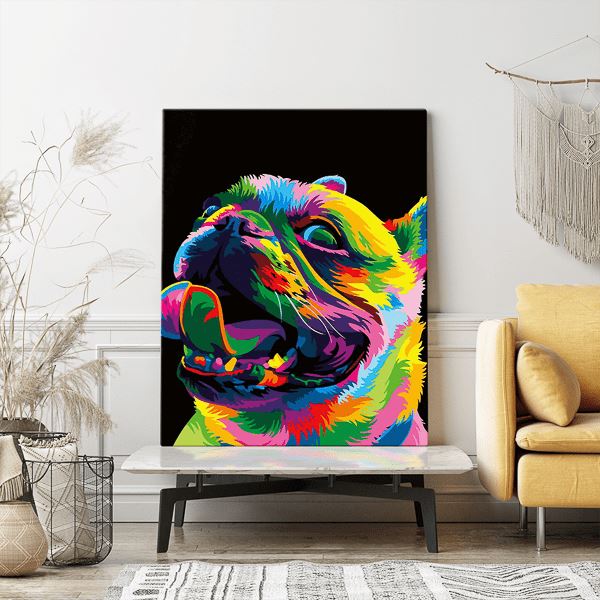 Malen nach Zahlen Foto Die bunte Bulldogge