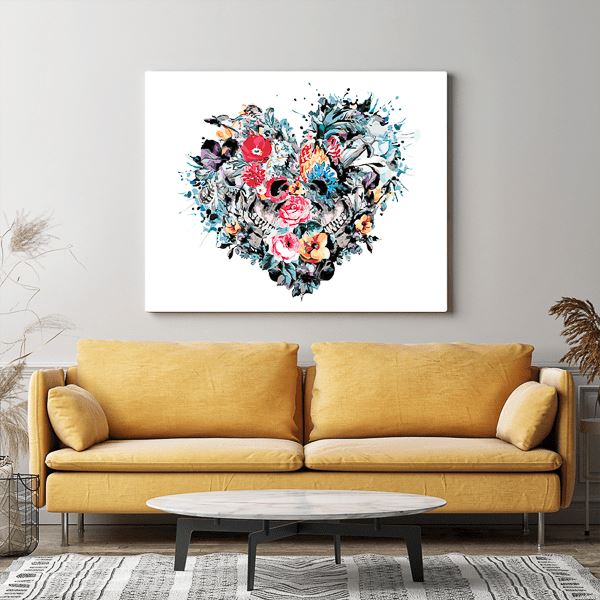 Malen nach Zahlen Wandgestaltung Totenköpfe "Love Forever"