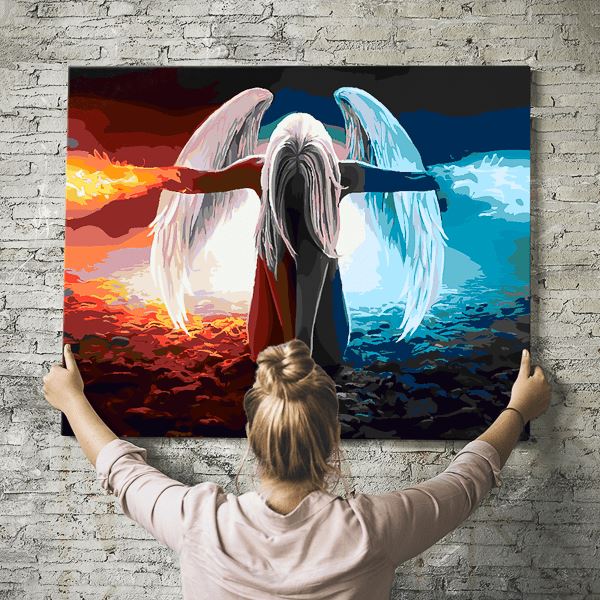 Malen nach Zahlen Wandbild Engel der Elemente