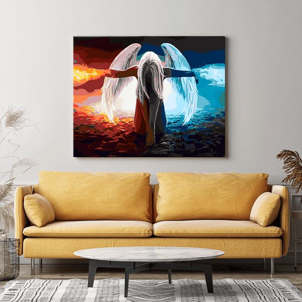 Malen nach Zahlen Wandgestaltung Engel der Elemente