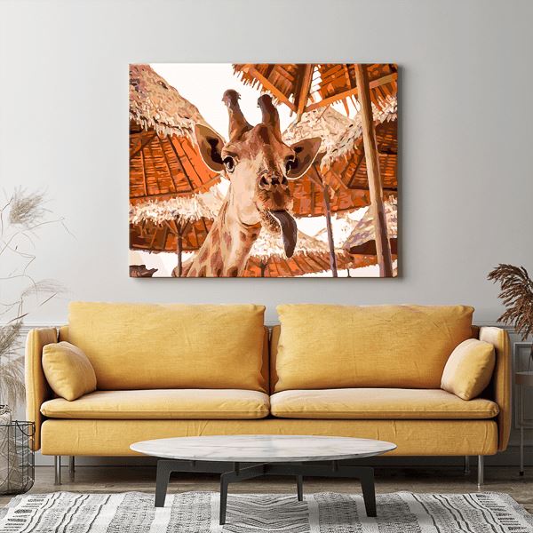 Malen nach Zahlen Wandgestaltung Crazy Giraffe