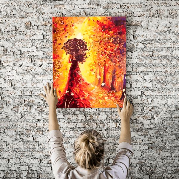 Malen nach Zahlen Wandbild Bunter Herbst der Liebe