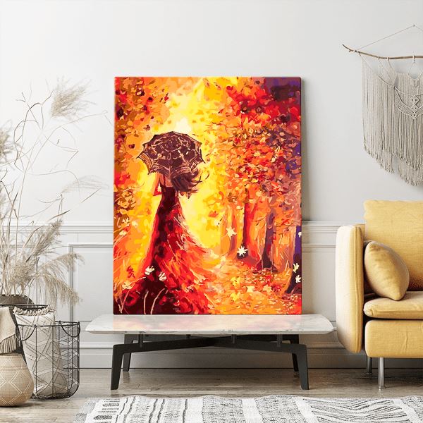 Malen nach Zahlen Foto Bunter Herbst der Liebe