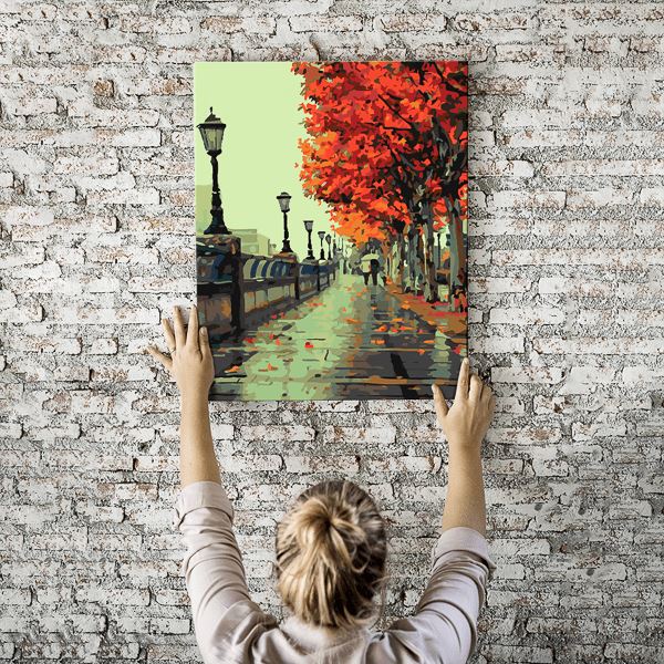 Malen nach Zahlen Foto Brücke im Herbst