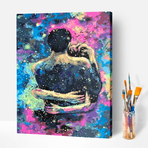 Malen nach Zahlen fertiges Bild Unendliche Liebe