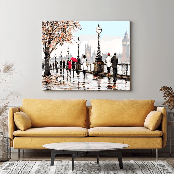 Malen nach Zahlen Wandgestaltung London Parliament view