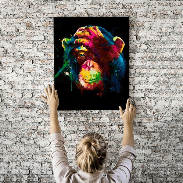 Malen nach Zahlen Wandbild Der abstrakte Affe