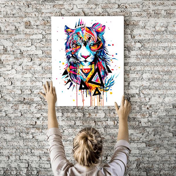 Malen nach Zahlen Wandbild Abstrakter Tiger