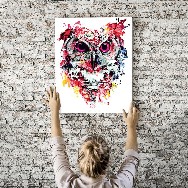 Malen nach Zahlen Wandbild Eule der bunten Nächte