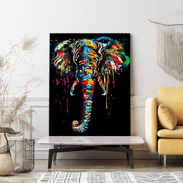Malen nach Zahlen Foto Der abstrakte Elefant