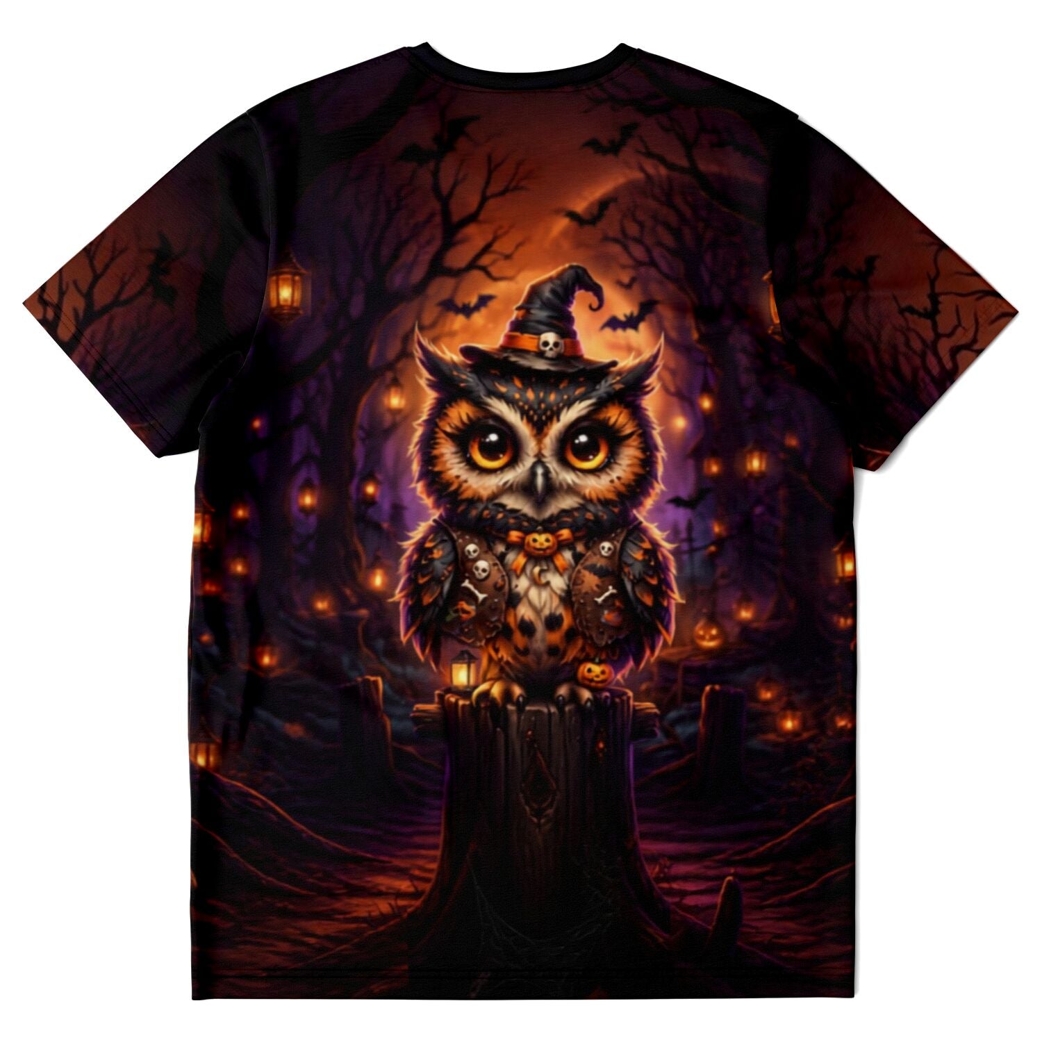 T-Shirt Wächter der Kürbisnacht mit Eulen-Motiv im Halloween-Design, ideal für Fans von Malen nach Zahlen & Diamond Painting
