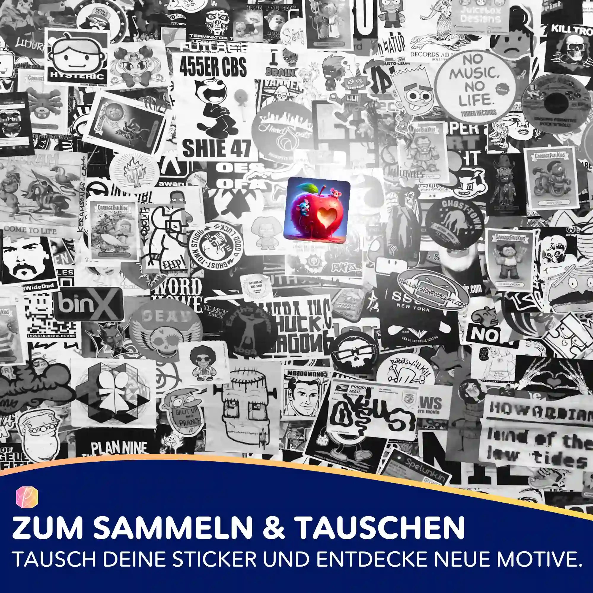 Aufkleber 5er-Set - Liebe im Mäusehaus