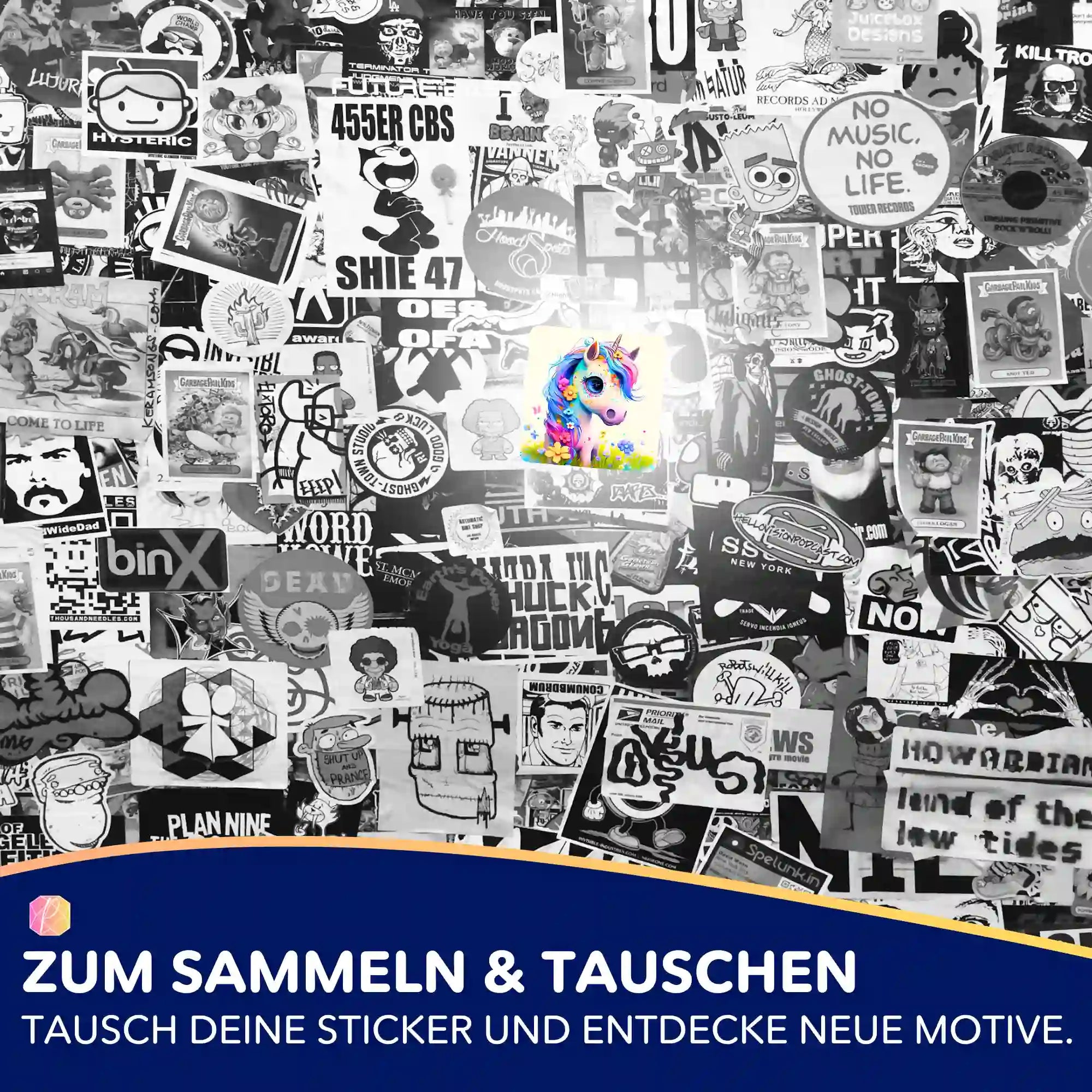 Aufkleber 5er-Set - Süßes Einhorn