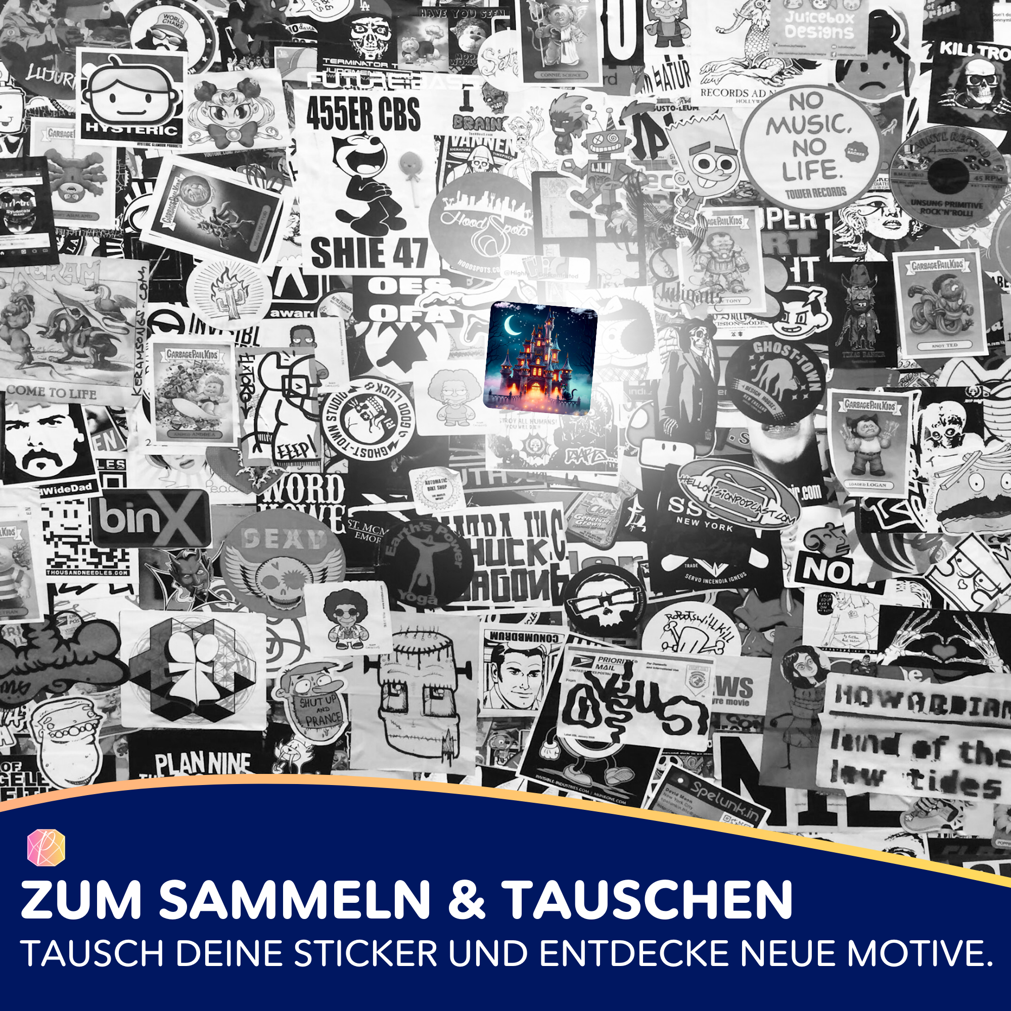 Aufkleber 5er-Set - Nachtschloss