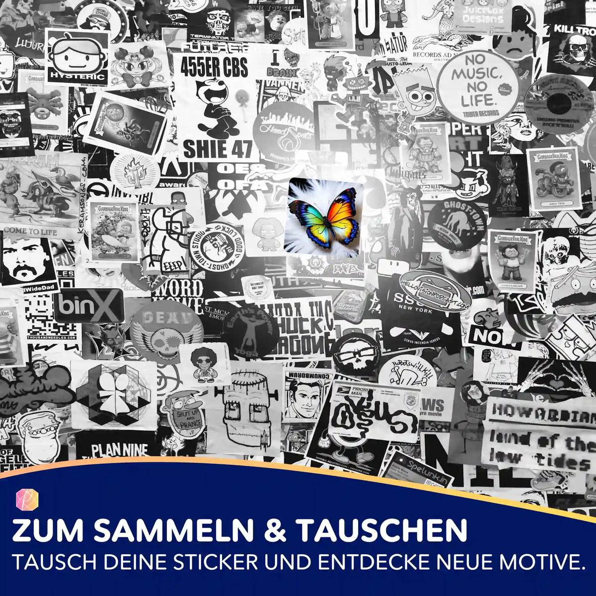Picmondoo Aufkleber-Set mit buntem Schmetterling-Motiv für Diamond Painting Fans zum Sammeln und Verzieren