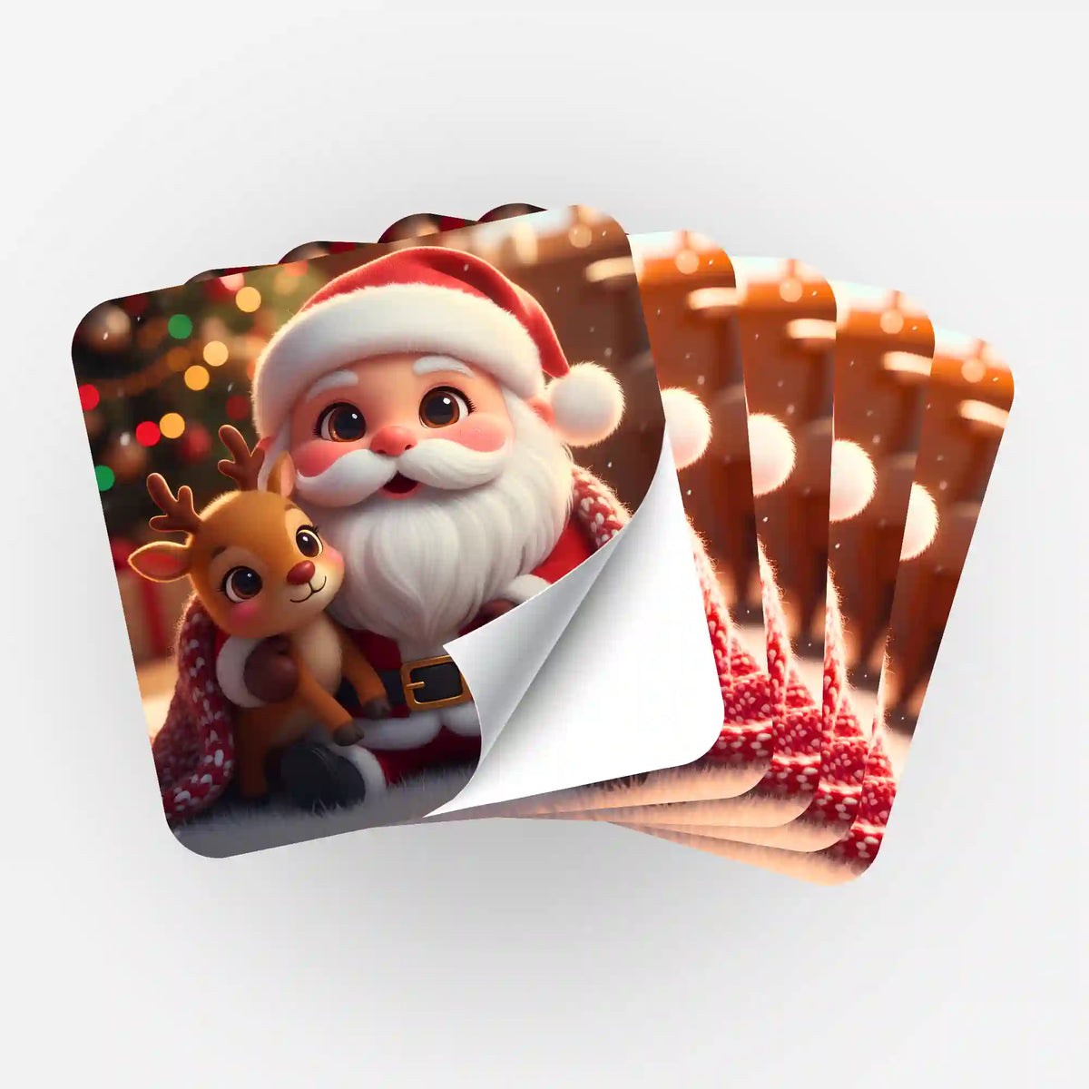5er-Set Weihnachtssticker für Diamond Painting Zubehör mit süßem Weihnachtsmann und Rentier Motiv