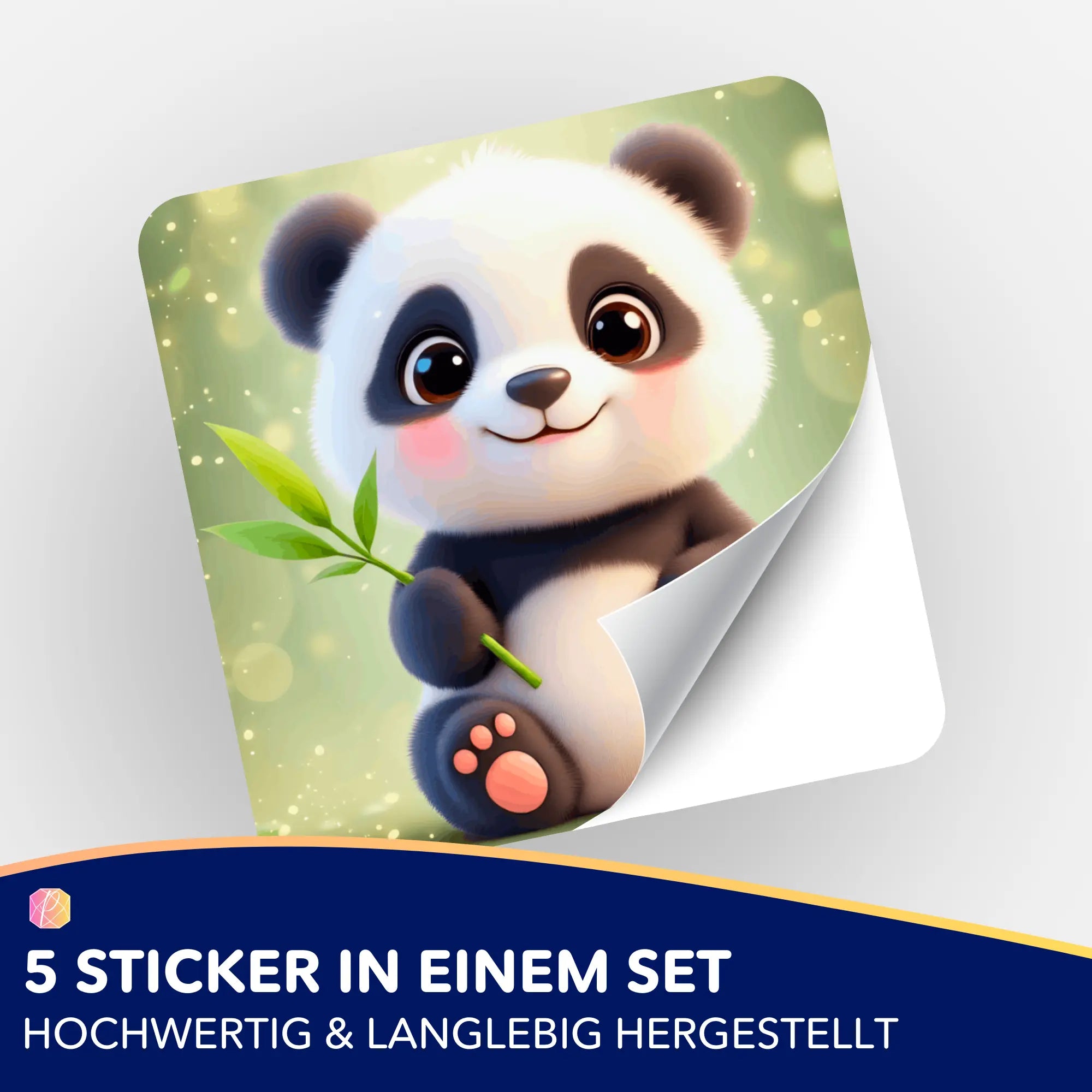 Aufkleber 5er-Set - Bambuslächeln