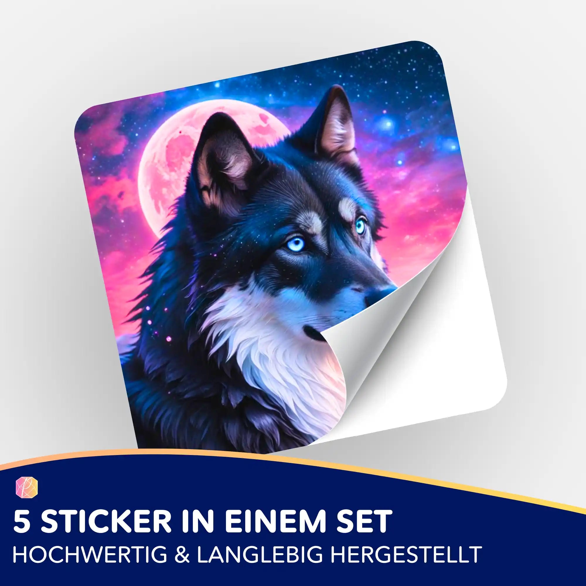 Aufkleber 5er-Set - Unter dem Erdbeermond