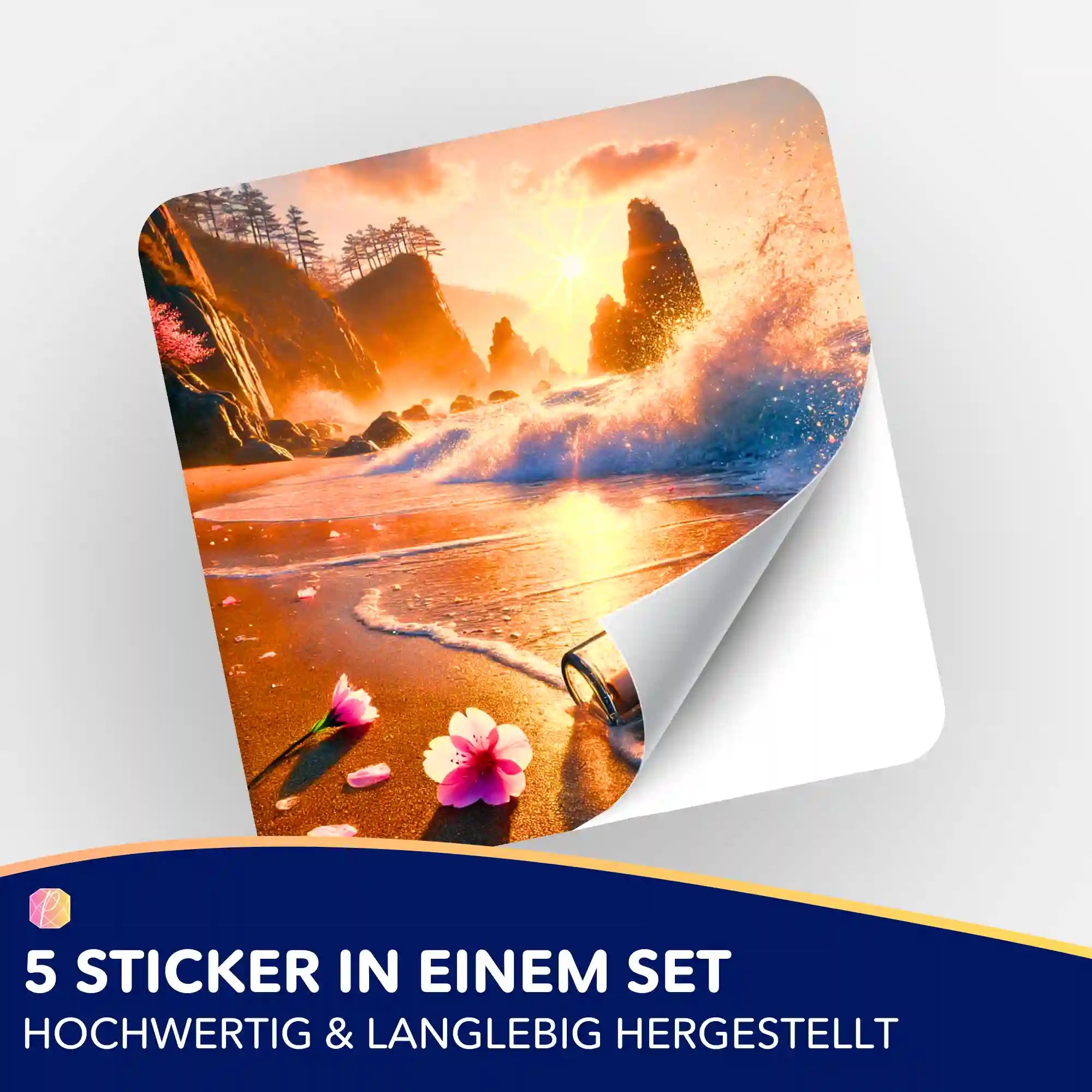 Picmondoo 5er-Aufkleber-Set mit Motiv Was das Meer bewahrt für Diamond Painting und Bastelzubehör Fans