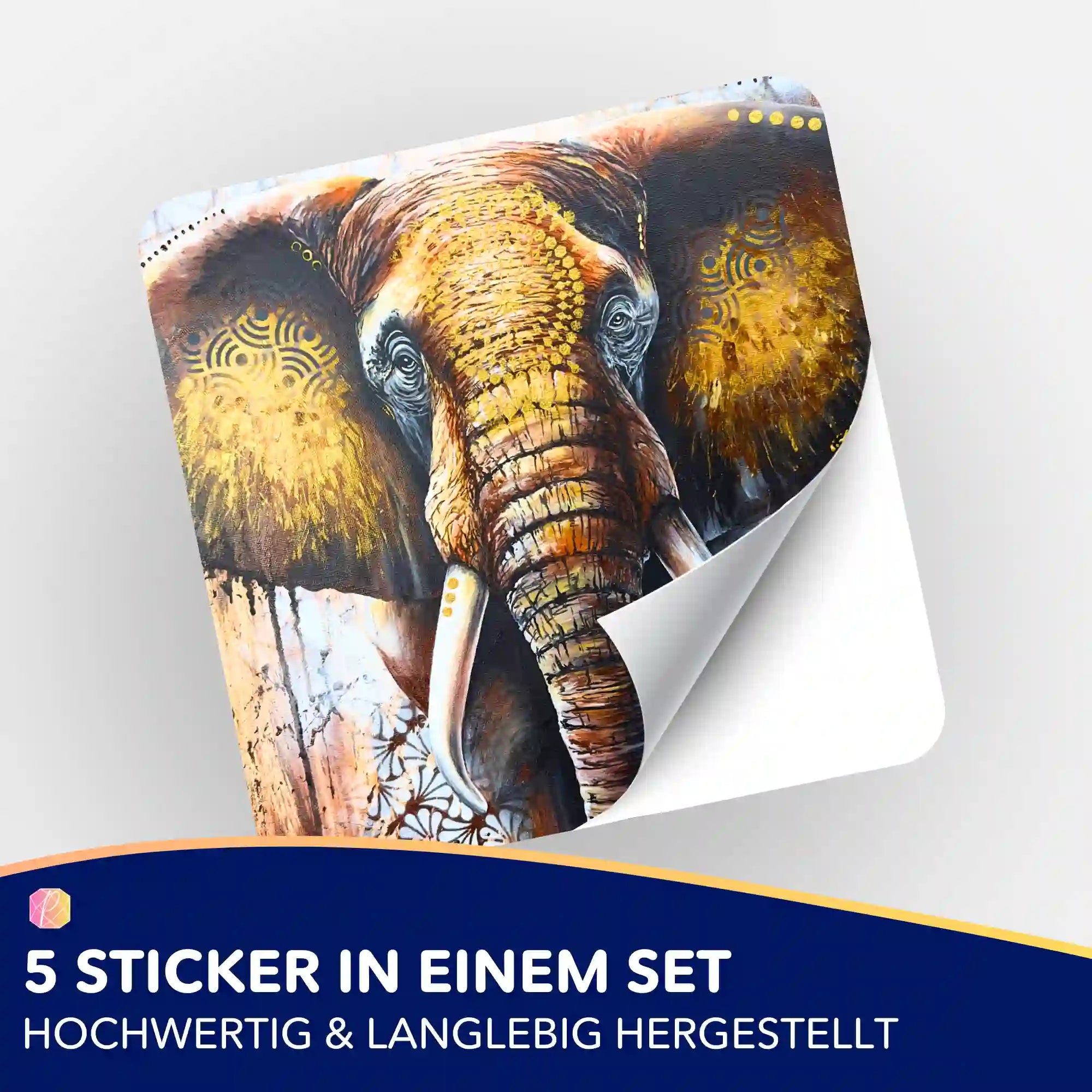 Elefant Sticker aus dem 5er-Set für Diamond Painting und Malen nach Zahlen Zubehör zur Organisation der Bastelmotive