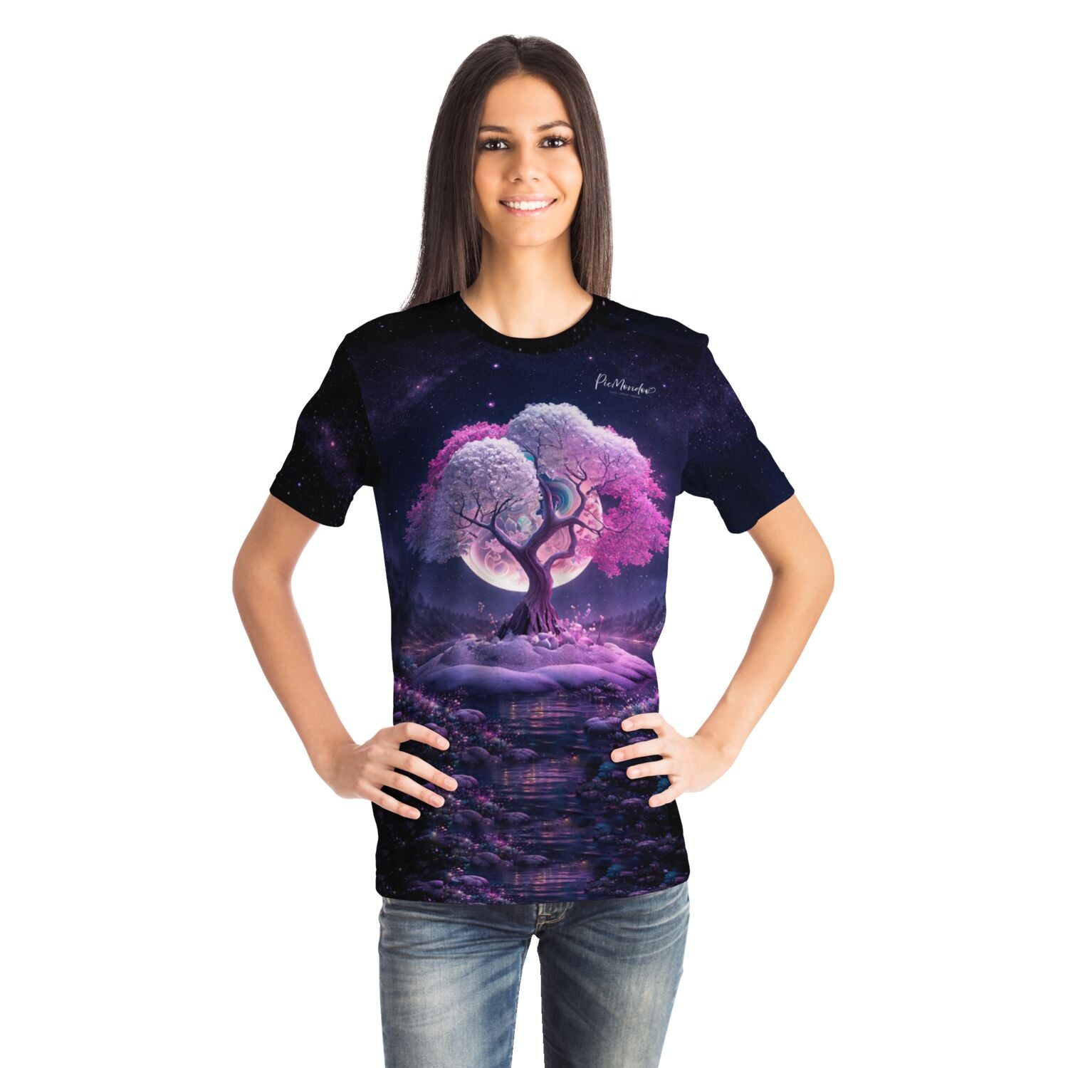 Dreamer T-Shirt - Multi Special - Pink Tree at Night
