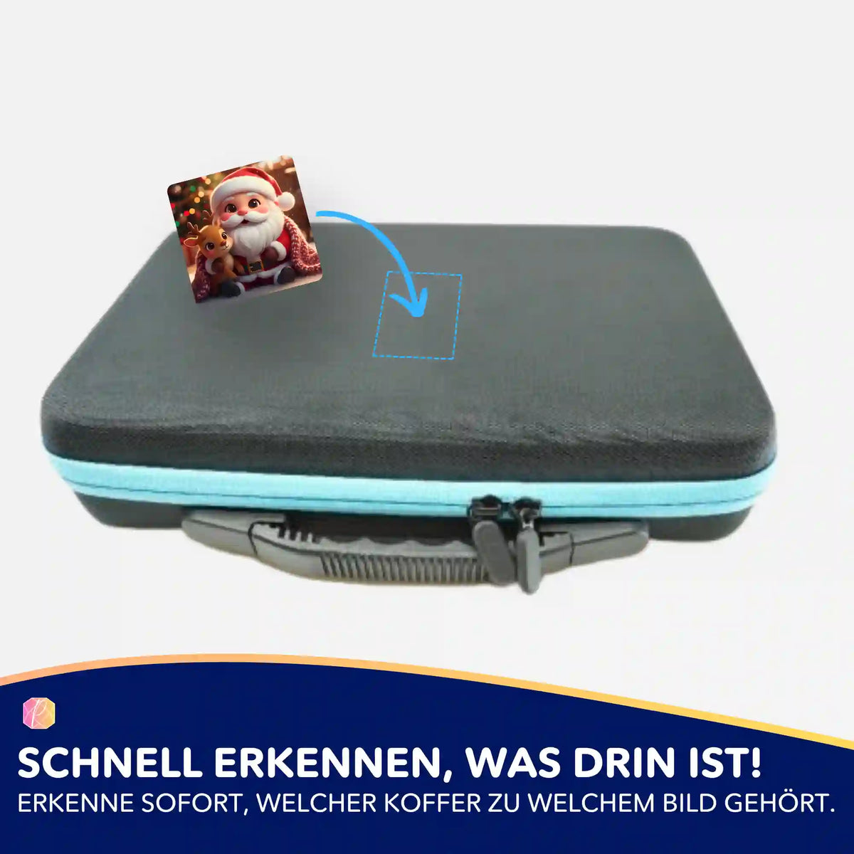 5er-Set Sticker für Diamond Painting Koffer mit weihnachtlichem Weihnachtsmann-Motiv zur besseren Organisation