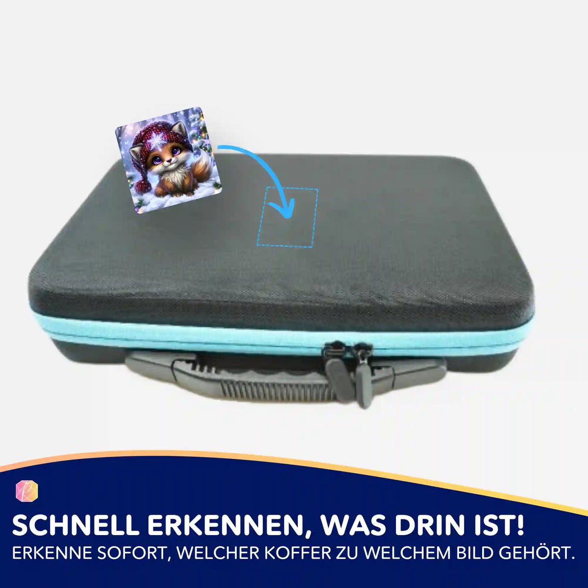 Picmondoo Sticker-Set für Diamond Painting Koffer mit Winterzauber-Motiv zur Organisation von Diamanten Painting Zubehör