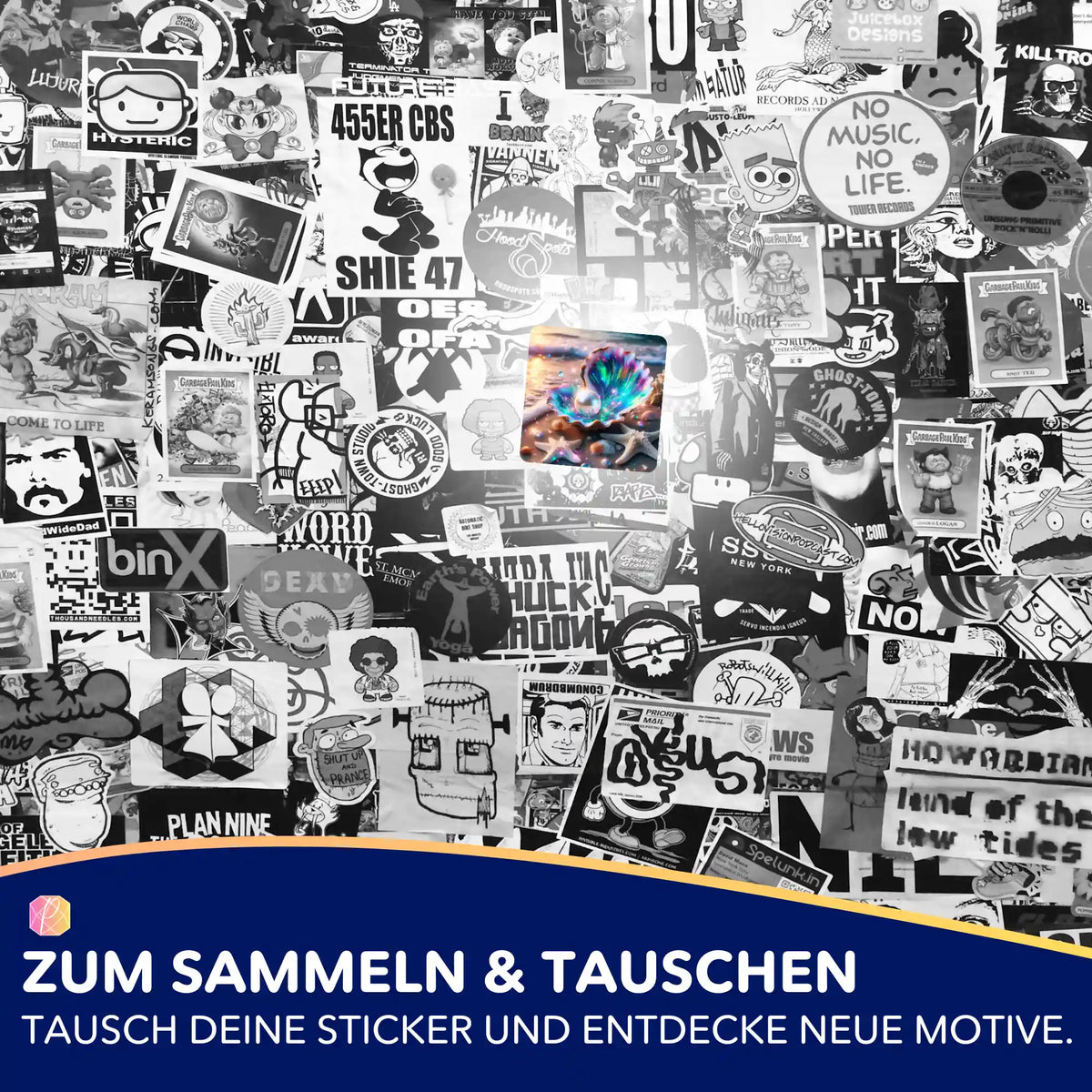 Picmondoo Sticker-Set mit buntem Muschel-Motiv als Zubehör für dein Diamond Painting und kreative DIY-Projekte