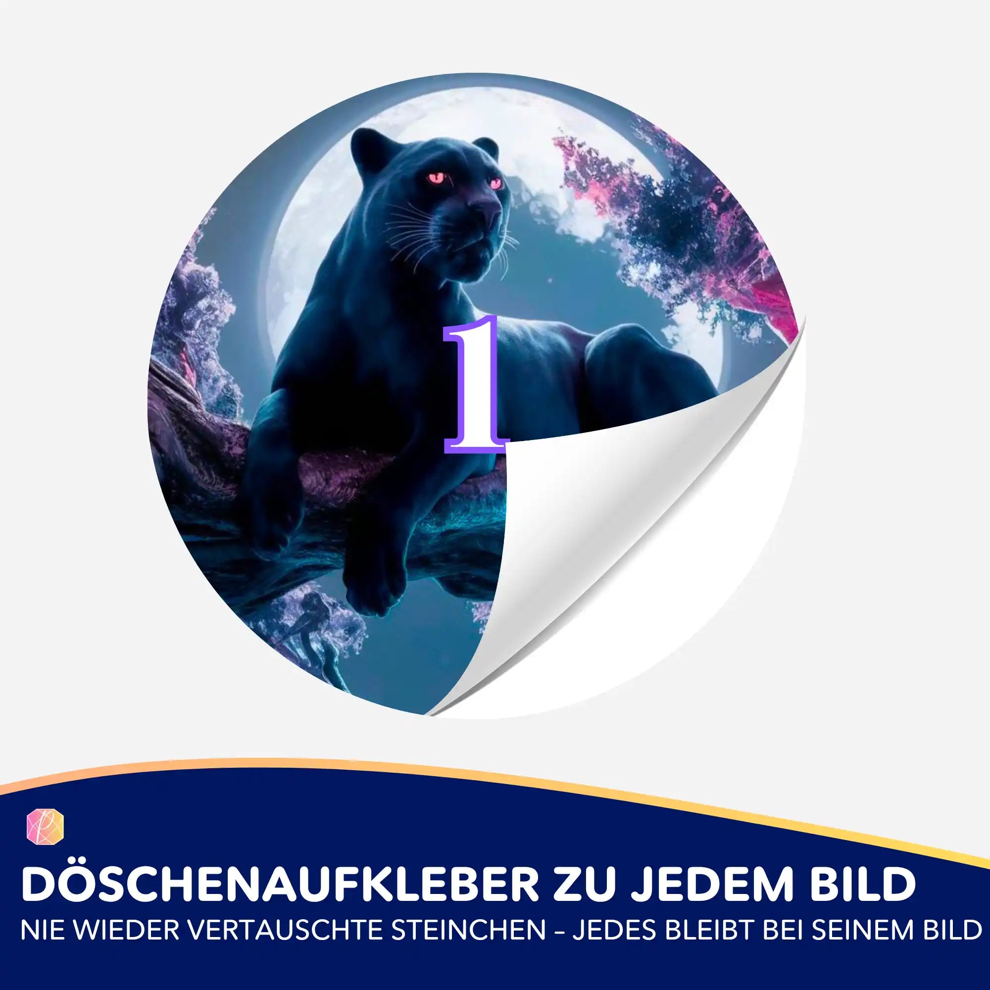Döschenaufkleber - Black Panther Kirschblütentraum