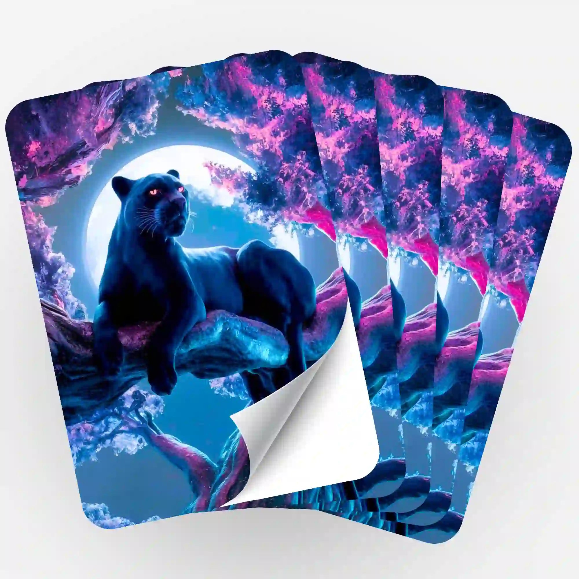 Aufkleber 5er-Set - Black Panther Kirschblütentraum