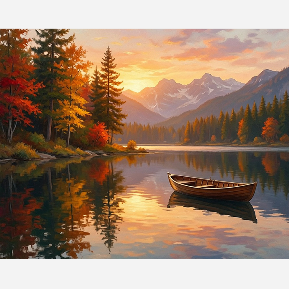 Malen nach Zahlen - Ruhige See im Herbst (Test)