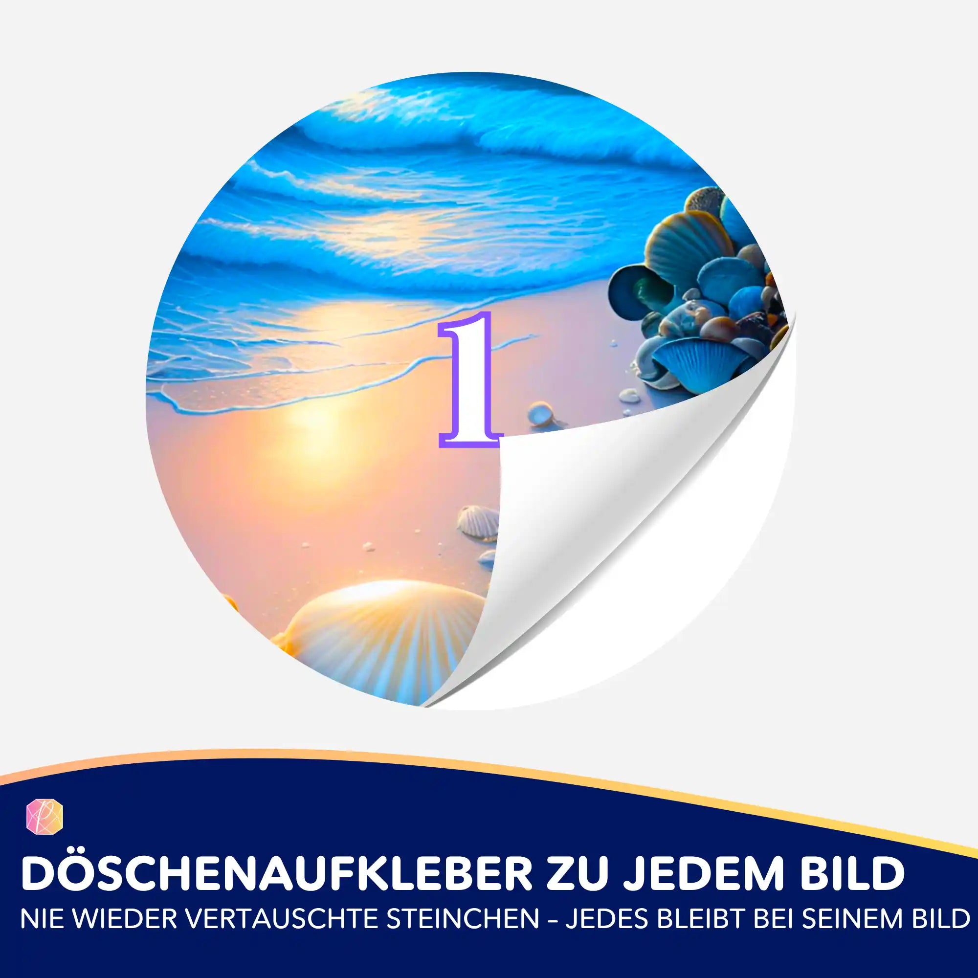 Döschenaufkleber - Strand im Nachtglanz
