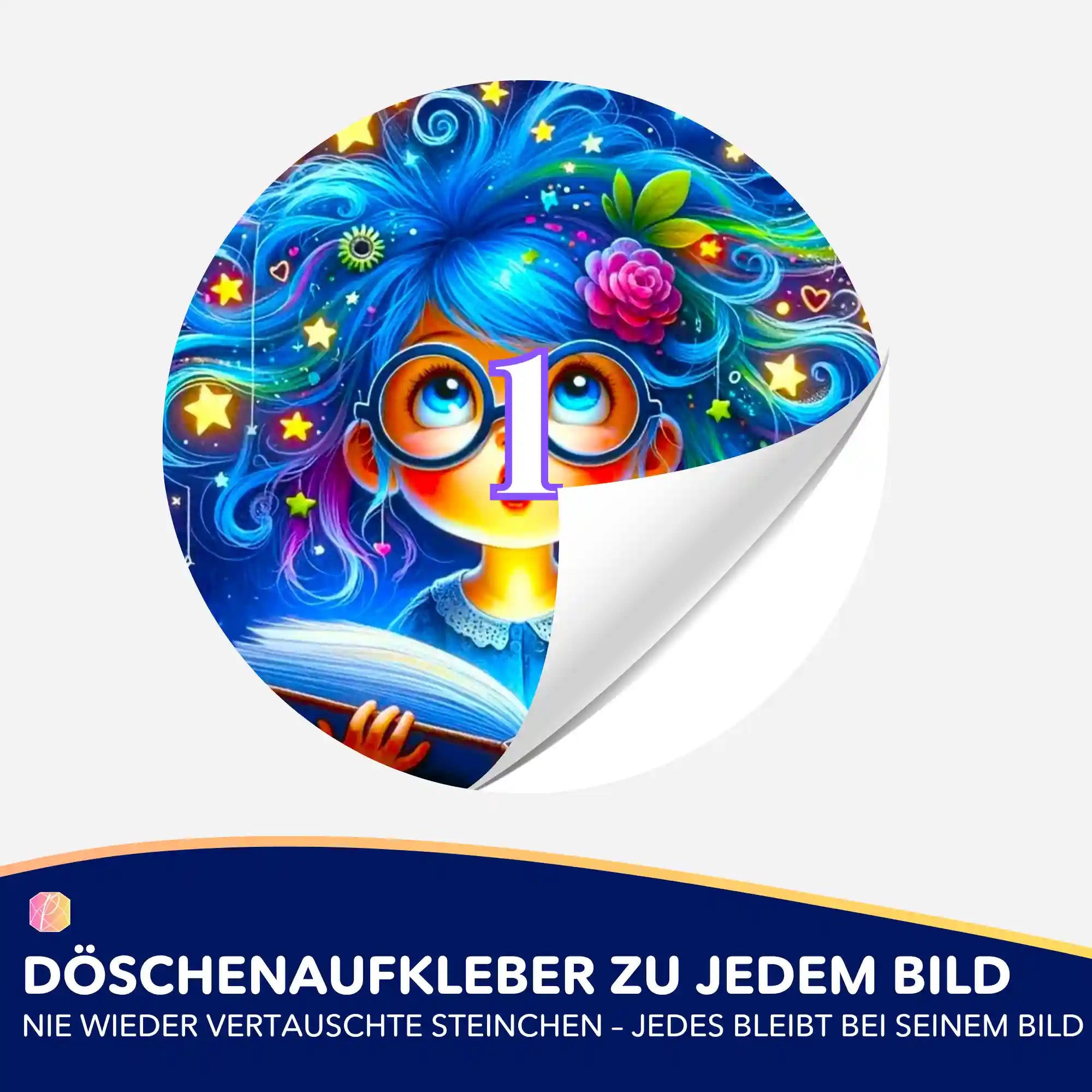 Döschenaufkleber - Lesemaus Josephine