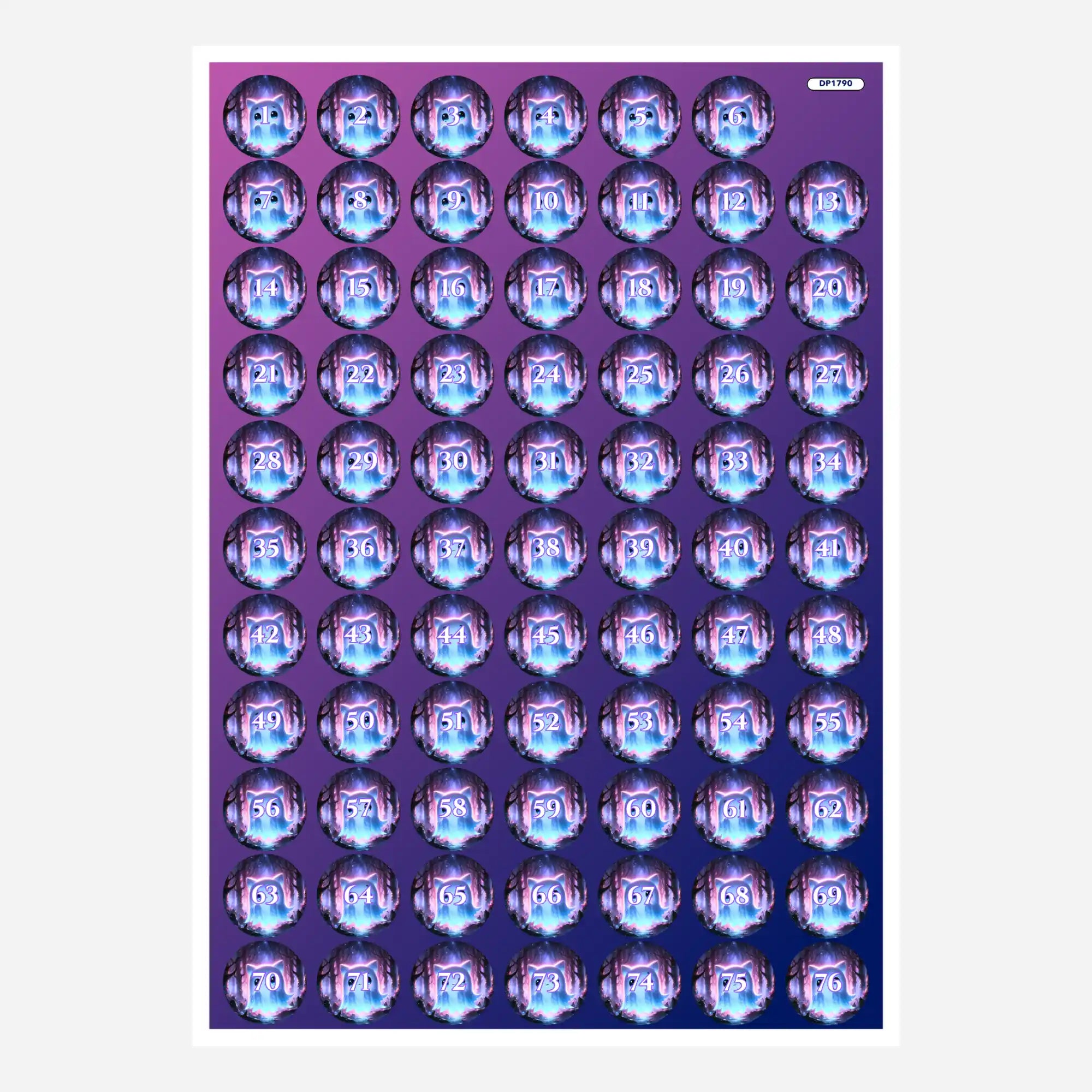 Bunte Diamond Painting Döschenaufkleber mit Zahlen-Beschriftung zur Organisation von Steinen für das Diamond Painting Set