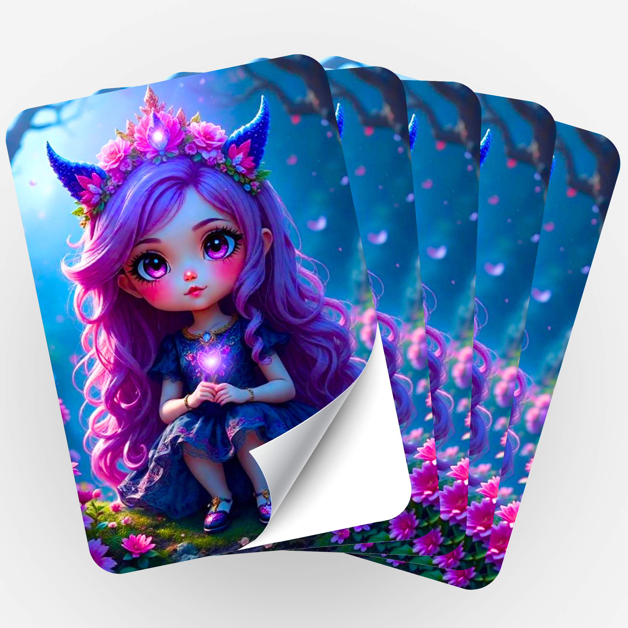 Aufkleber 5er-Set - Little Violett