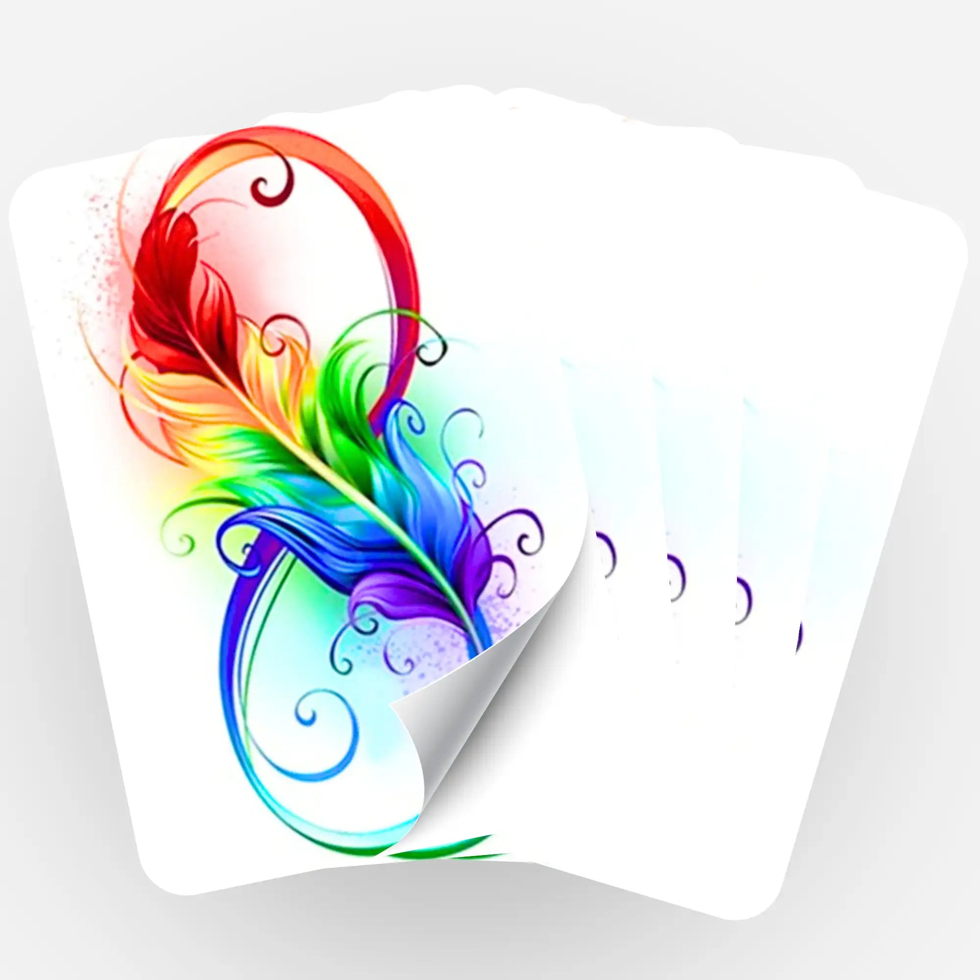 Aufkleber 5er-Set - Infinity feather